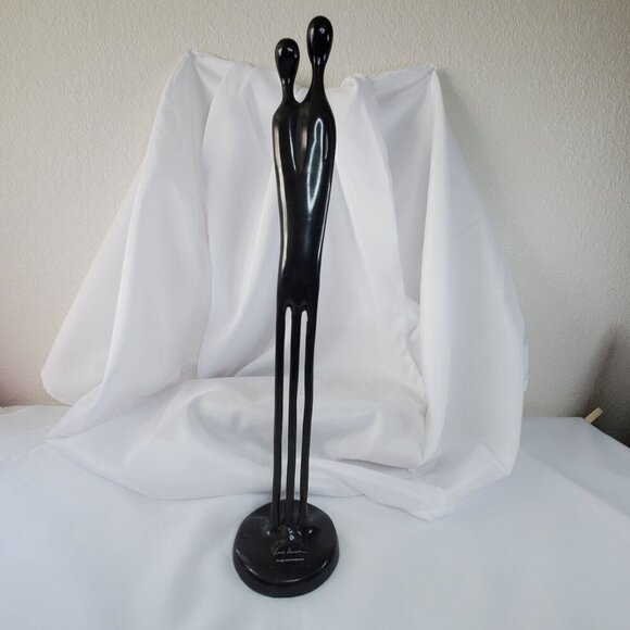 Louise Hederstrom Couple Statue, Two Become One, Bronze Modernist Human Figure - Picture 7 of 8